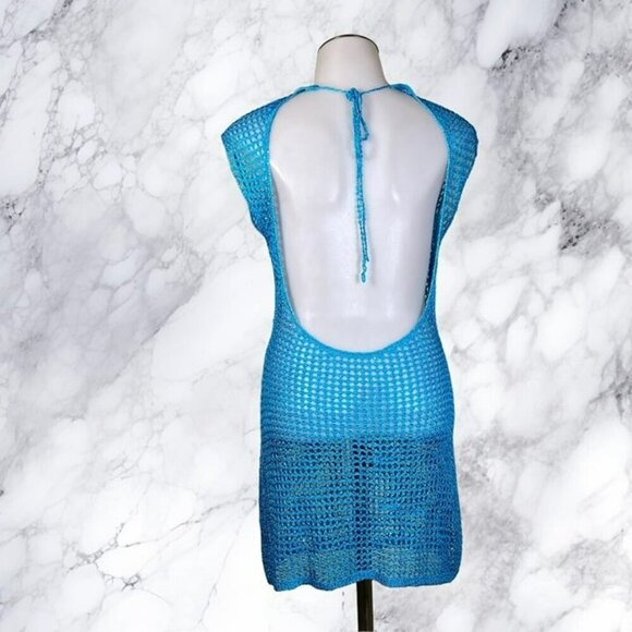 H:ours Hyde Sequin Knit Mini Dress - Blue - Picture 4 of 12